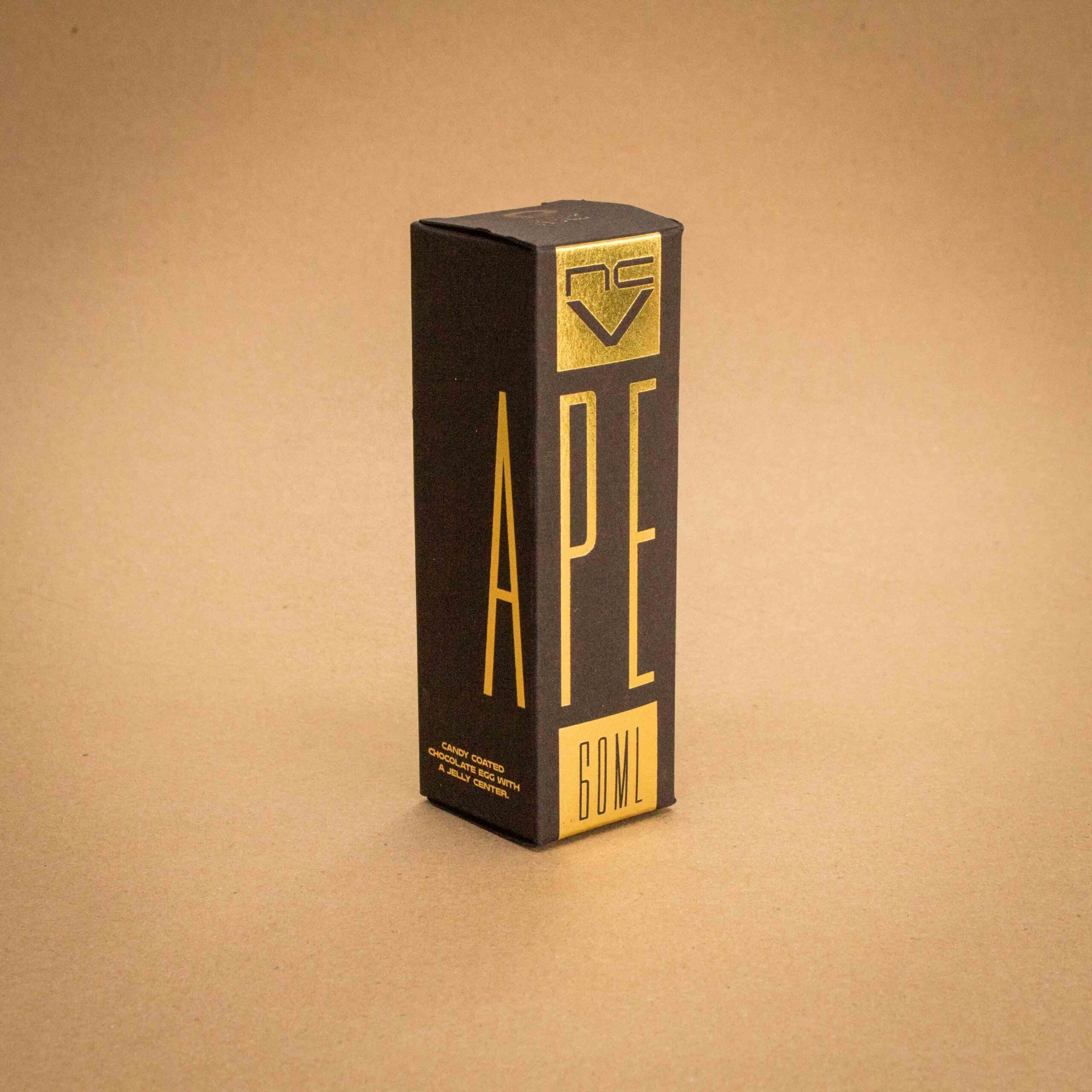 Northern Craft Vapes APE 60ml vape juice folding carton in matte black with gold foil